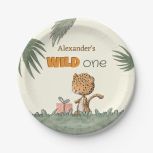 Assiettes En Carton Wild One Leopard Safari 1er anniversaire