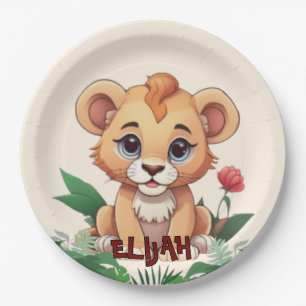 Assiettes En Carton Wild One mignon Lion Jungle Thème