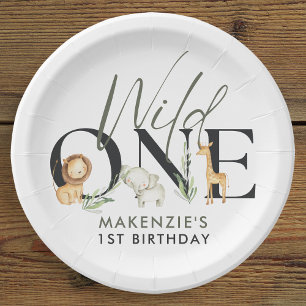 Assiettes En Carton Wild One Safari 1ère fête d'anniversaire