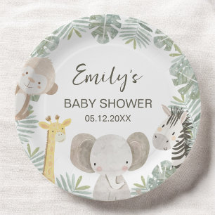 Assiettes En Carton Wild One Safari Baby shower Jungle Animaux