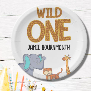 Assiettes En Carton Wild One Safari Theme Boys 1er Anniversaire