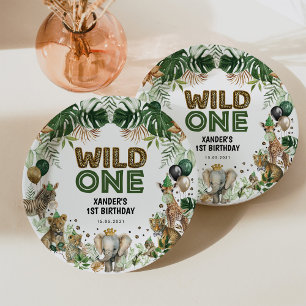 Assiettes En Carton Wild One Tropical Jungle Safari Animaux Anniversai