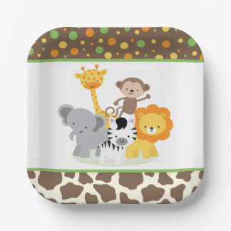 Assiettes En Carton Wild Safari Jungle Animals Party Paper Plate