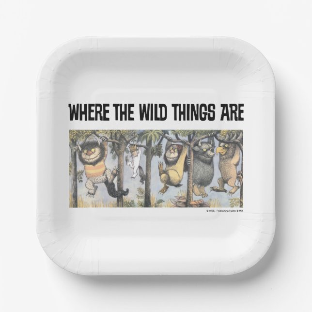 Assiettes En Carton Wild Things and Max Swinging From Trees (Recto)