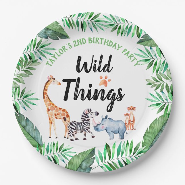 Assiettes En Carton Wild Things Safari Animal Wild Things Anniversaire (Devant)