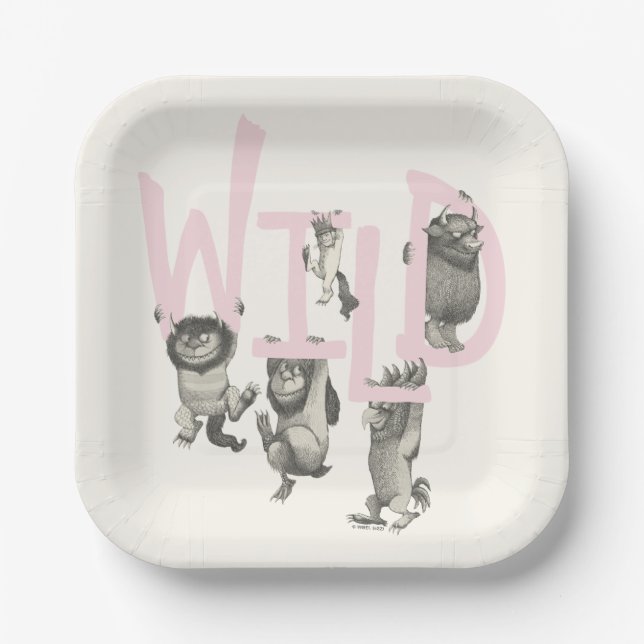 Assiettes En Carton WILD | Wild Things et Max - Rose (Recto)