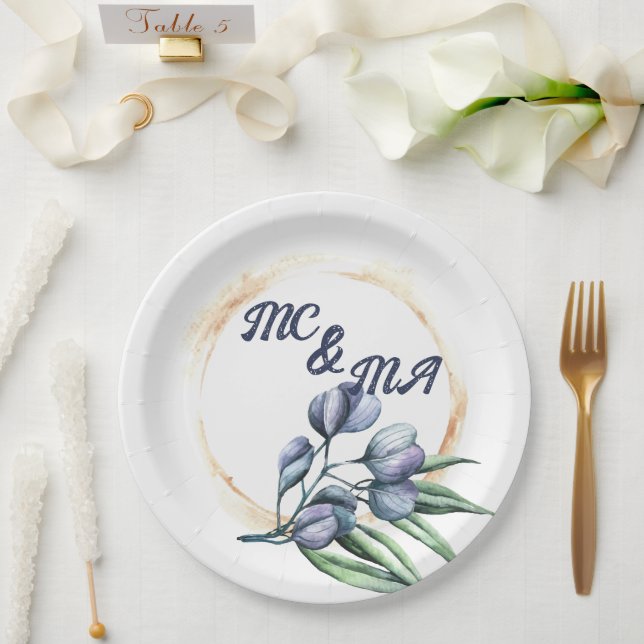 Assiettes En Carton Wildflower Harmony Custom Floral Party Plate (Mariage)