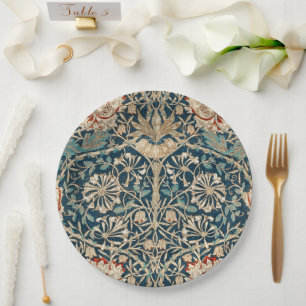 Assiettes En Carton William Morris Antique Floral de Chèvrefeuille