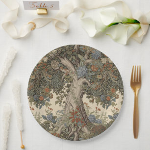 Assiettes En Carton William Morris Arbre de Vie Vintage Préraphaélite