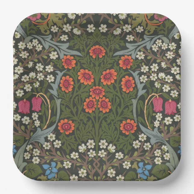 Assiettes En Carton William Morris Blackthorn Garden Flower Classic (Recto)