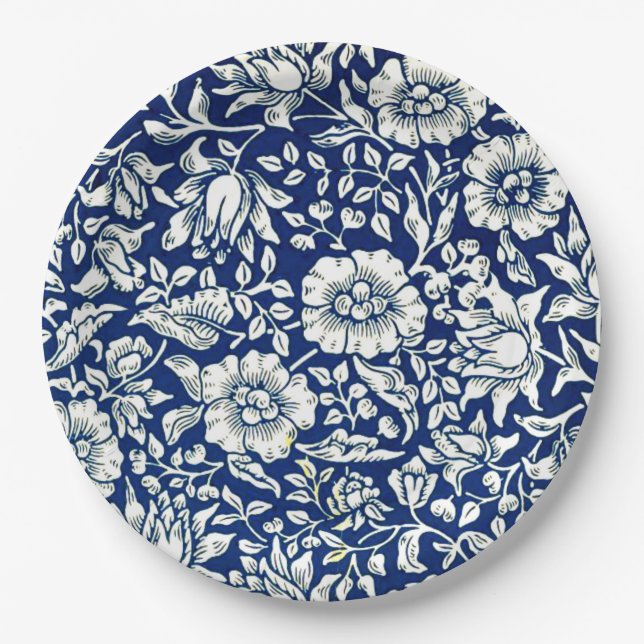 Assiettes En Carton William Morris - Blue Mallow (Devant)
