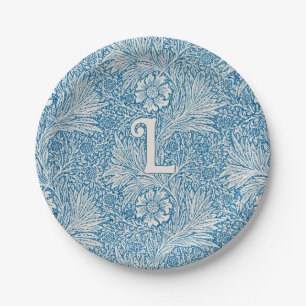 Assiettes En Carton William Morris Blue Marigold Monogramme