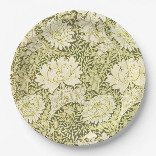Assiettes En Carton William Morris Chrysanthemum Motif floral (Devant)