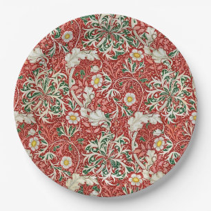 Assiettes En Carton William Morris Fleur d'antiquité aux algues Vert r