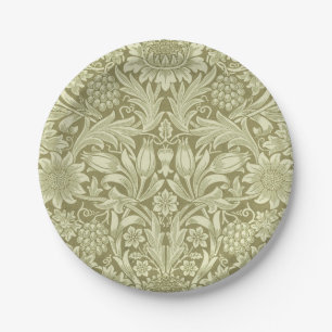 Assiettes En Carton William Morris Fleur verte tournesol