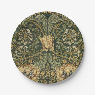 Assiettes En Carton William Morris Honeysuckie Vert Jaune