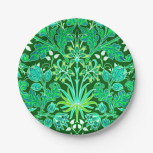 Assiettes En Carton William Morris Hyacinth Imprimer, Emerald Green