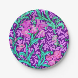 Assiettes En Carton William Morris Irises, Améthyste Violet