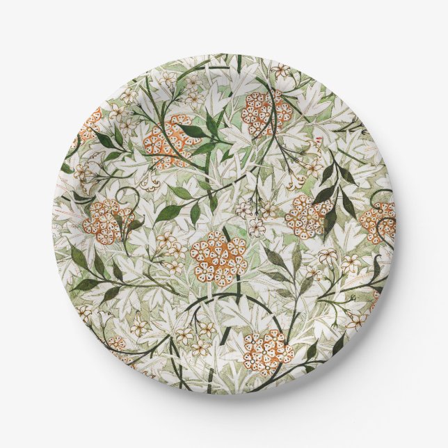 Assiettes En Carton William Morris Jasmine Blossom Garden Design (Devant)