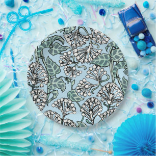 Assiettes En Carton William Morris Jasmine et Motif Feuille