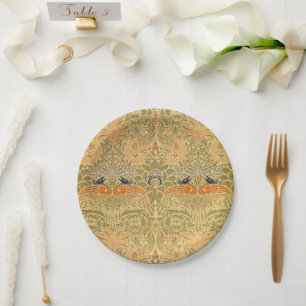 Assiettes En Carton William Morris Paon Dragon Arts et Métiers Vintage