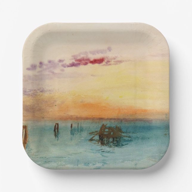 Assiettes En Carton William Turner - La lagune près de Venise au couch (Recto)