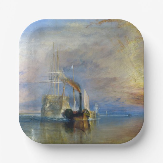 Assiettes En Carton William Turner - Le Temeraire en remorque (Recto)