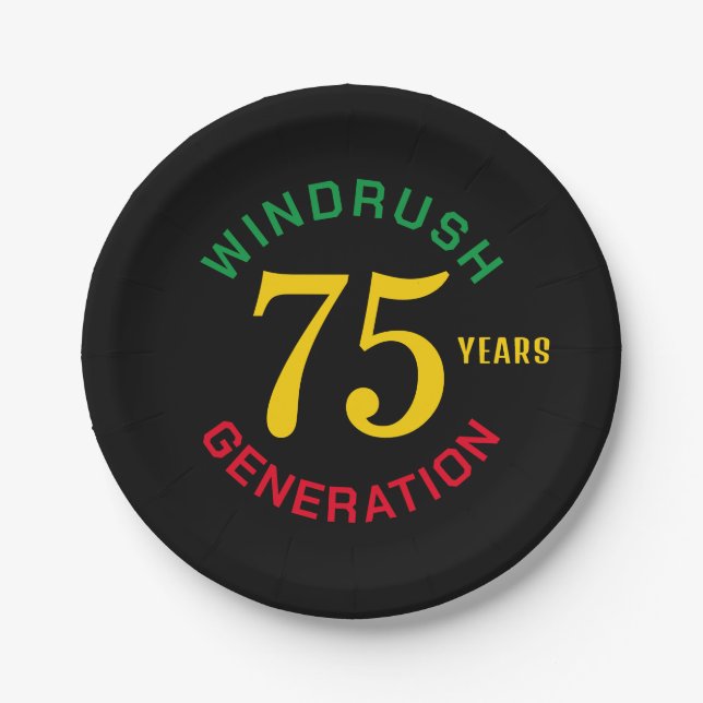 Assiettes En Carton Windrush 75e anniversaire (Devant)