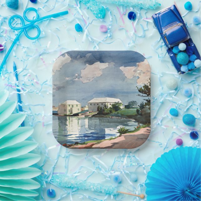 Assiettes En Carton Winslow Homer, Bouteille de sel, Bermudes (Fête)