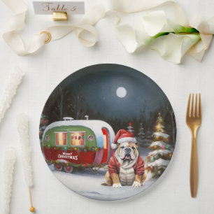 Assiettes En Carton Winter Bulldog Caravan Christmas Adventure