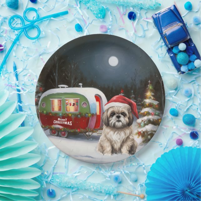 Assiettes En Carton Winter Havanese Caravan Christmas Adventure (Fête)