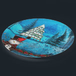Assiettes En Carton Winter Lake Christmas Folk Art<br><div class="desc">Disponible en porte - clé, montres à poignet, dessous de verre, étiquettes cadeaux/étiquettes, pendentifs, cartes postales, ornements, cartes de voeux vierges, serviettes en tissu, tapis de place, jetez des oreillers, autocollants, enveloppement cadeau, planches à découper, plateaux de service, bandannas, la nuit, L.E.D décal, plateau de fromage, plateau de gâteau et...</div>