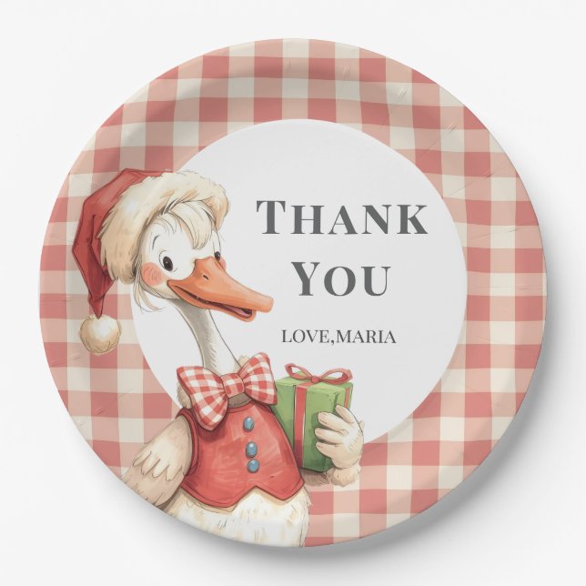 Assiettes En Carton Winter Red Christmas Silly Goose  1st birthday (Devant)