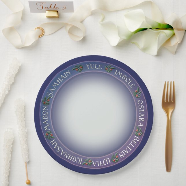 Assiettes En Carton Winter Wheel of the Year (Mariage)