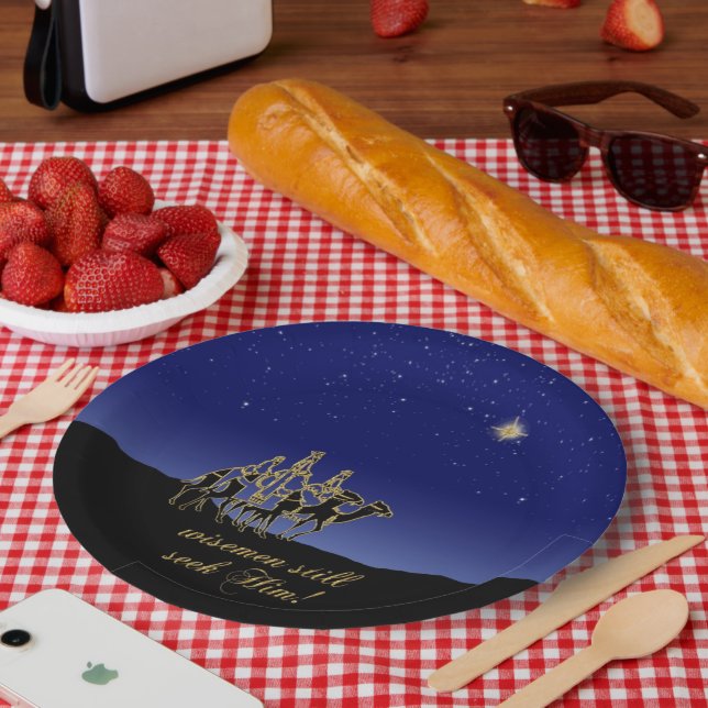 Assiettes En Carton Wisemen Cherche Toujours Son Plaque De Papier (Pique-nique)