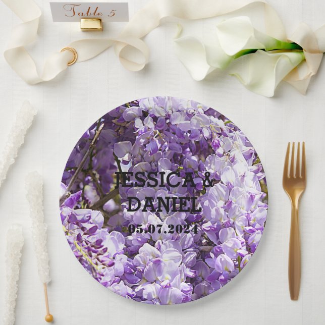 Assiettes En Carton Wisteria Violet Floral Blossom Tree Violet (Mariage)