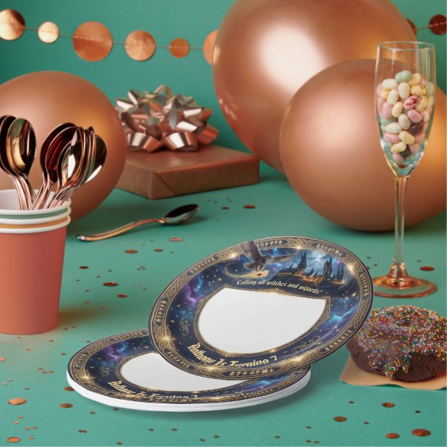 Assiettes En Carton Wizards & Witches Birthday Party Paper Plates (Multi)