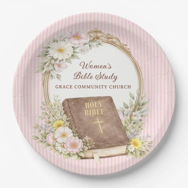 Assiettes En Carton Women's Bible Study | Spring Flowers (Devant)