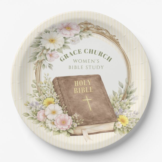 Assiettes En Carton Women's Bible Study | Spring Flowers (Devant)