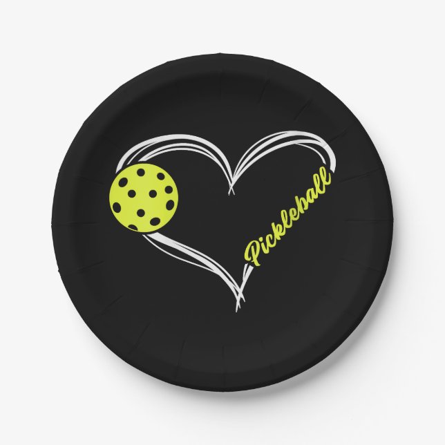 Assiettes En Carton Womens Love Pickleball - mignon match de picklebal (Devant)