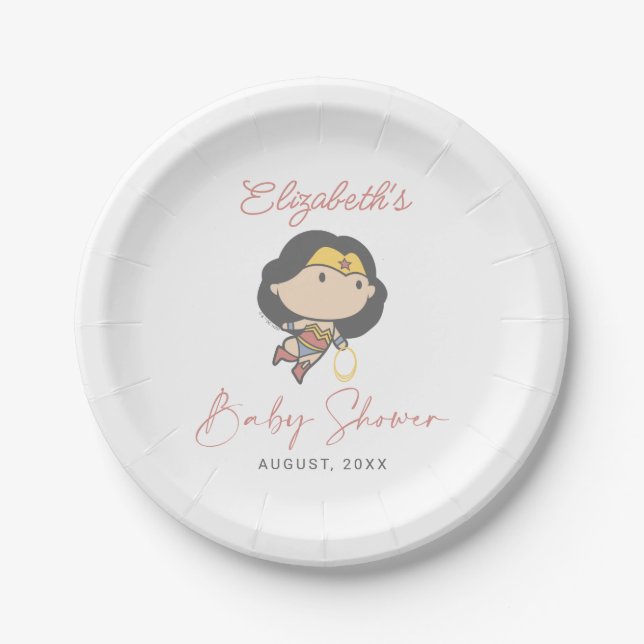 Assiettes En Carton Wonder Woman | Nouveau bébé bientôt (Devant)