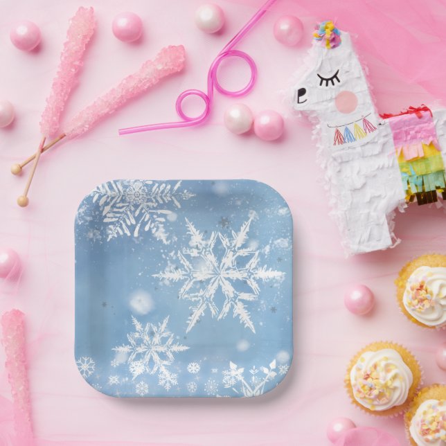 Assiettes En Carton Wonderful Christmas Snow (Fête)