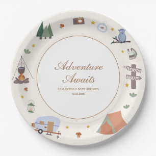 Assiettes En Carton Woodland Adventure Attend le Baby shower de campin