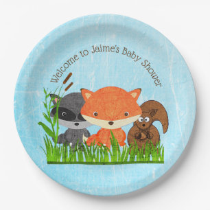 Assiettes En Carton Woodland Créatures Plaques de papier Baby shower