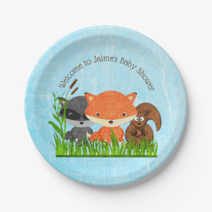 Assiettes En Carton Woodland Créatures Plaques de papier Baby shower