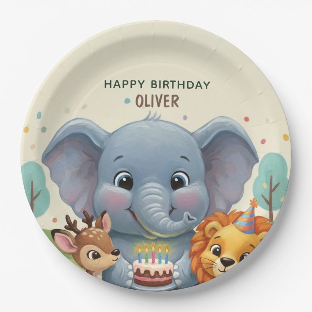 Assiettes En Carton Woodland Storybook Animals 3rd Birthday (Devant)