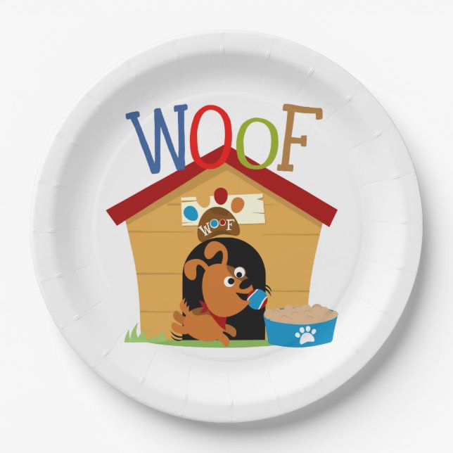 Assiettes En Carton Woof Dog (Devant)
