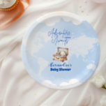 Assiettes En Carton World Map Adventure Await Baby shower<br><div class="desc">Faites de votre baby shower encore plus mémorable avec nos Plaques papier Baby shower Adventure Await! Avec de délicieuses illustrations inspirées du voyage comme des globes, des cartes et des avions, ces plaques sont parfaites pour ajouter une touche amusante et aventureuse à votre célébration. Caractéristiques clés : Design inspiré par...</div>
