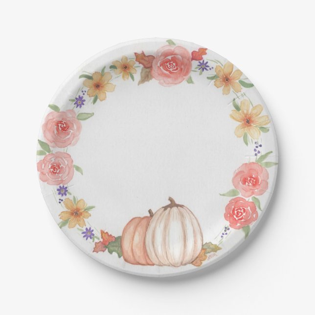 Assiettes En Carton Wreath d'automne (Devant)