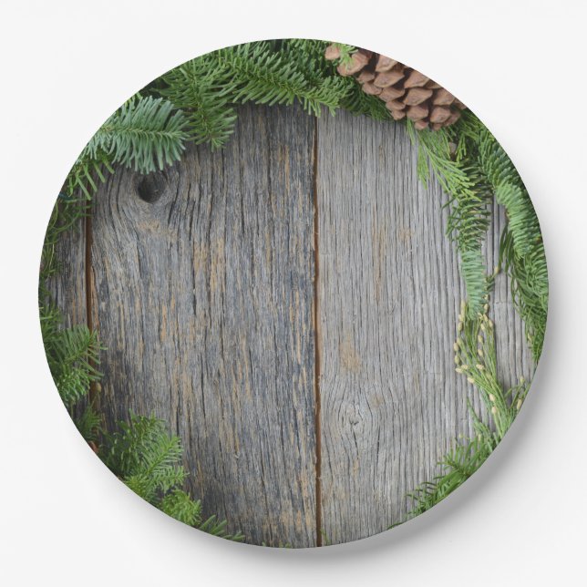 Assiettes En Carton Wreath de Noël (Devant)